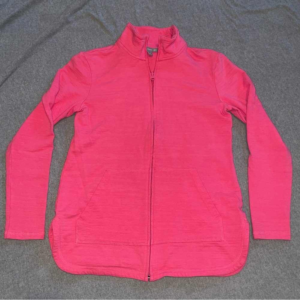 T by Talbots Long Sleeve Full Zip Sweatshirt Pink Women’s Small